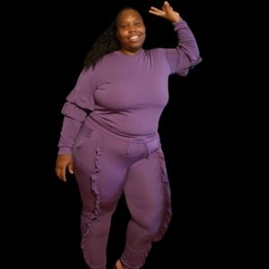 Ruffled Pant Set (Plus Size)